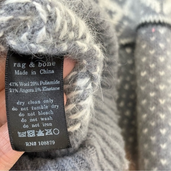 Rag & bone  Womens Wool/ Angora Fair Isle Sweaters size small - Picture 8 of 13